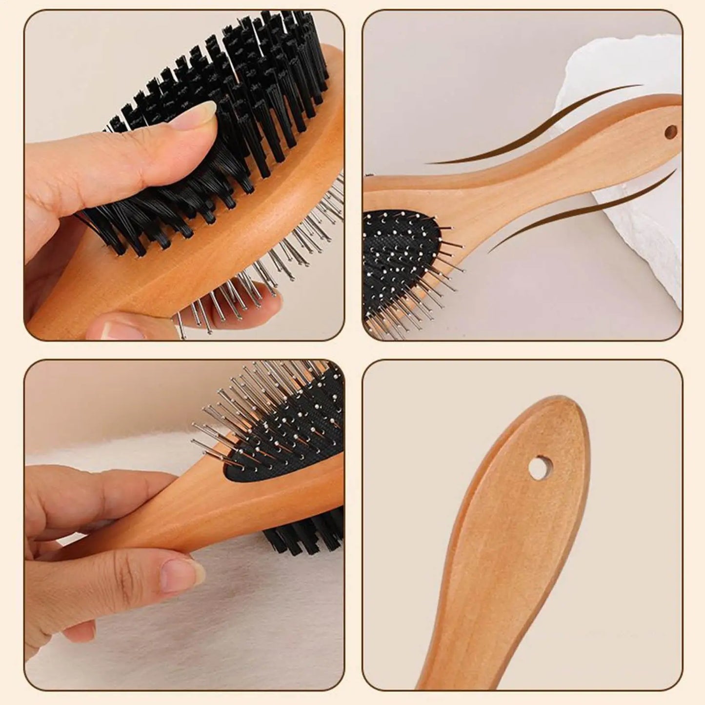 Pet Grooming Brush Double-sided Brush Comb Stainless Steel Needle Bristles Hair Brush Grooming Hair Remover Brush Pet Supplies
