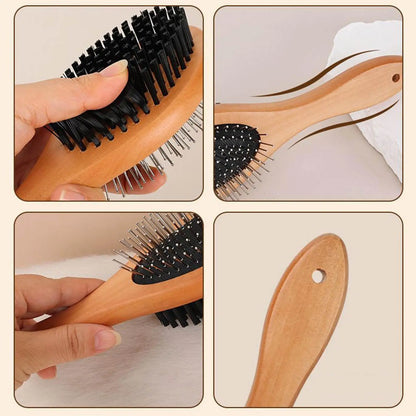 Pet Grooming Brush Double-sided Brush Comb Stainless Steel Needle Bristles Hair Brush Grooming Hair Remover Brush Pet Supplies