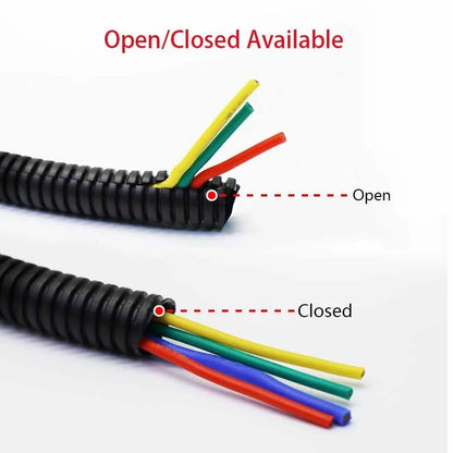 1/5/10M Black PP Insulated Corrugated Pipe AD7.5mm-34.5mm Wire Hose Threading Hose Plastic Corrugated Pipe Protective Sleeve