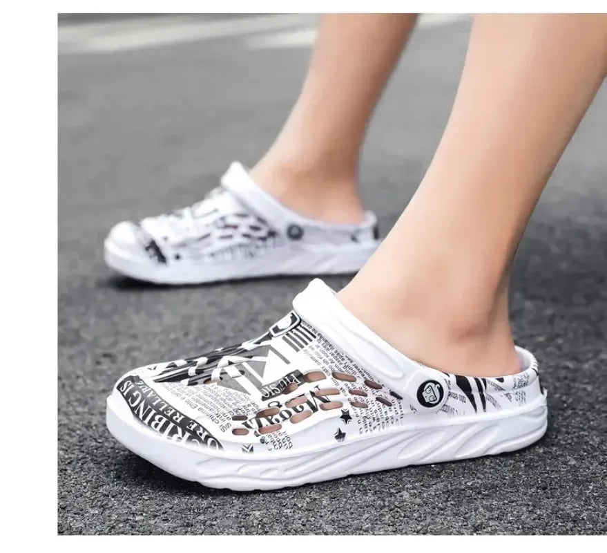 Plus Size 49 Men Non-slip Sandals Clogs Men and Women Home Beach Slippers Breathable Lightweight Men Outdoor House Slides