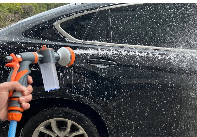 8 Function Foam Lance Water Gun High Pressure Nozzle Jet Garden Car Water Washer Sprayer With Foam Pot Cleaning Car Wash Tool