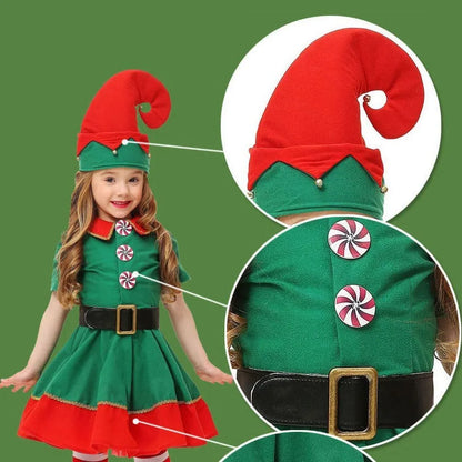 2024 Christmas Clothing Set Boy Girl Family Matching Outfit Kid Adult Santa Claus Cosplay Costume Hat Socks Pant Elf Clothes
