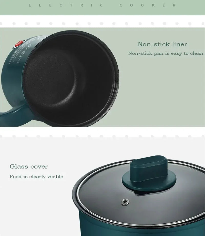 Mini Electric Rice Cooker Non-Stick Single/Double Layer Multifunction Cooking Machine Hot Pot for Home Use