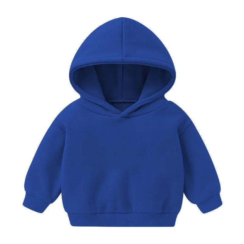 1pcs Boys Girls Thick Velvet Cartoon Tees Kids Solid Casual Fashion Warm Autumn Winter Sweatshirt Hoodie Baby Cloths Infant Tops