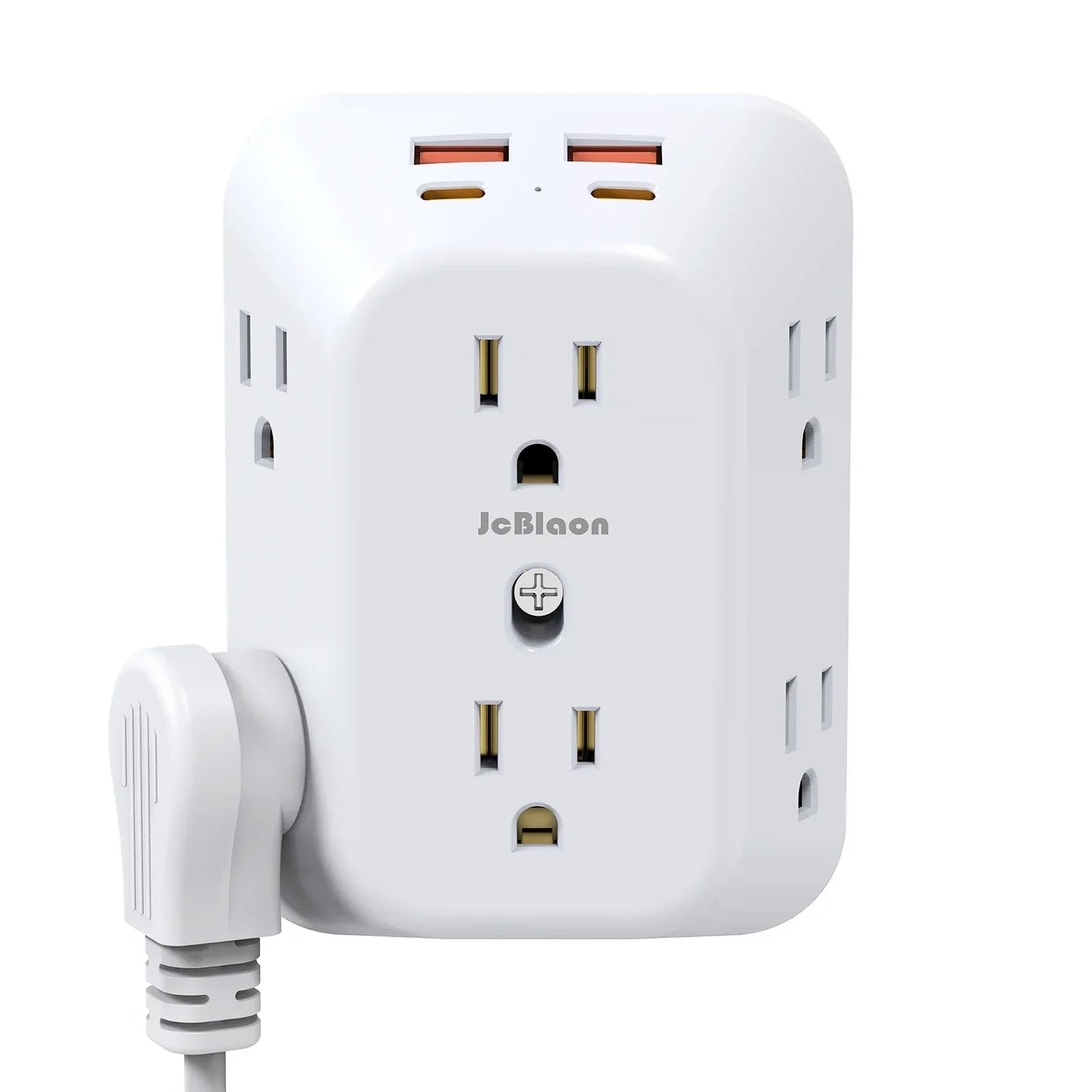 Multi Plug Wall Outle,6-Outlet Extender with 4 USB Ports,3 Sided Multi Plug Wall Adapter  Surge Protector for Home Office