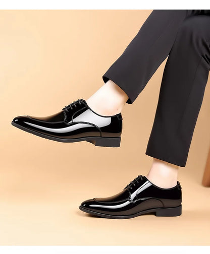 Business Men's Dress Shoes Patent Leather Trend Mens Party Shoe Soft Sole Casual Shoes Plus Size 38-48 Men Shoes High Quality