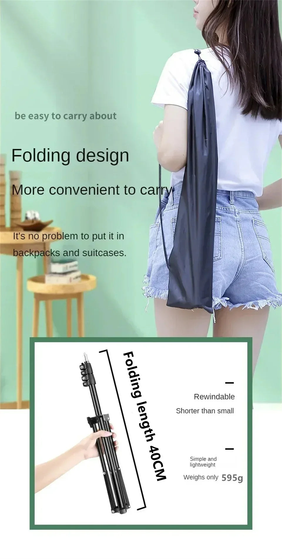 Extendable 160cm Projector Bracket Travel Tripod Photographic Lighting Stand for magcubic HY300Pro &HY320mini Projector