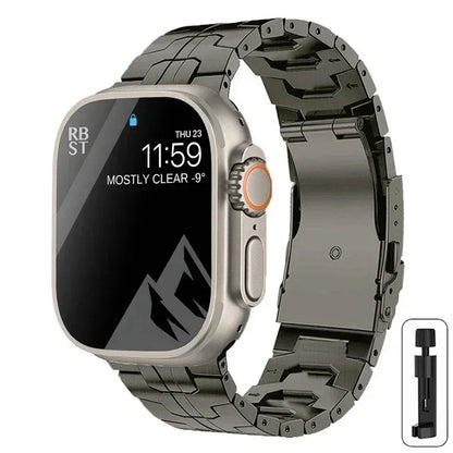Titanium Strap for Apple Watch Ultra2 49mm 45 46 44mm 38mm 41mm Band Luxury Men's Style Bracelet for IWatch SE 10 9 8 7 6 5 4 3