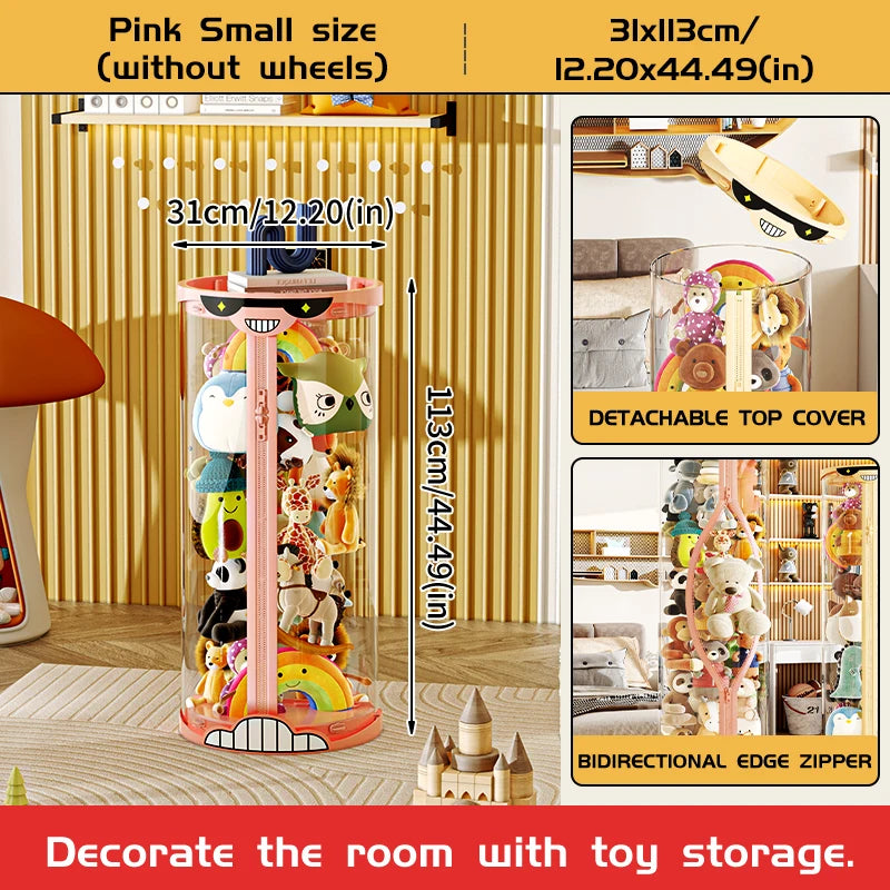 Extra Large Toy Storage Bucket Organize Home Plush Toys Neatly Sunglasses Smiley Design Top Can Place Figurines