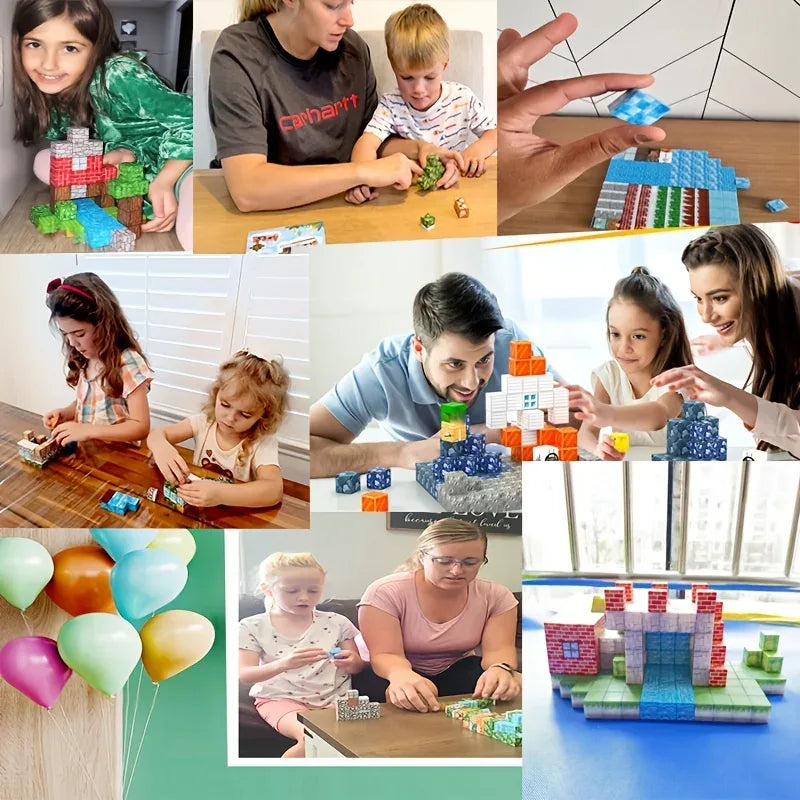 Creative Magnetic Building Block Bricks My Famous Scene World Architectural Set DIY Model Kids Toy Christmas Gifts for Boy Girls