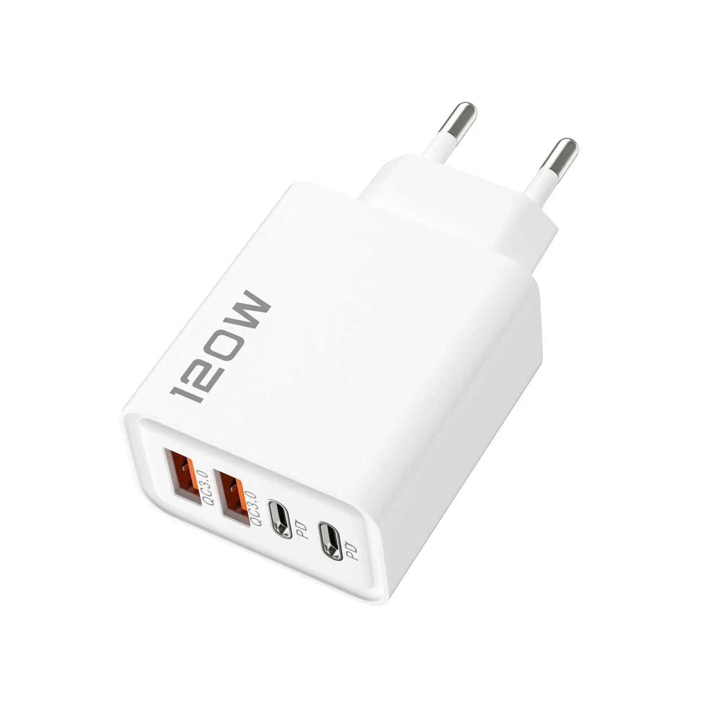 USB C Charger Total 120W 4-Port Fast Charger Mobile Phone USB Type C Charging Adapter EU/US/UK Plug For iPhone 17 Xiaomi Huawei