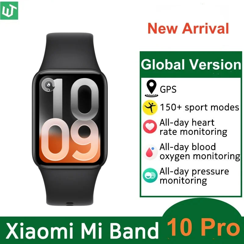 Global Version Xiaomi Smart Band 10 Pro 1.74'' AMOLED Bluetooth Smartwatch GPS Health Monitoring Fitness Tracker Miband Bracelet