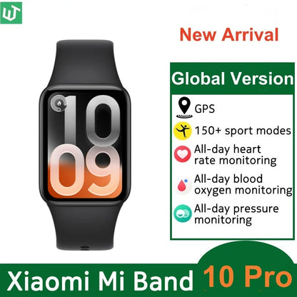 Global Version Xiaomi Smart Band 10 Pro 1.74'' AMOLED Bluetooth Smartwatch GPS Health Monitoring Fitness Tracker Miband Bracelet