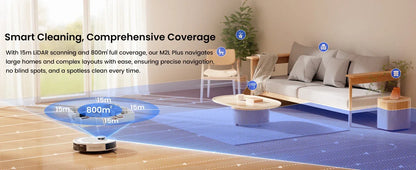 LEFANT M2L Plus Robot Vacuum Cleaner with Mapping, 6000Pa Suction, Emptying Station, Automatic Washing and Drying, DTOF Laser
