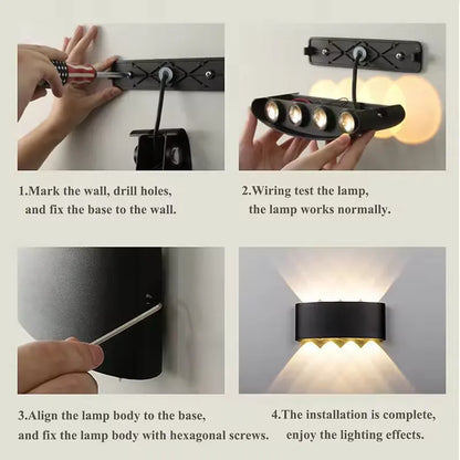 2W 4W 6W 8W 10W 12W  LED Wall Light Outdoor Waterproof Modern Nordic style Indoor Wall Lamps Living Room Porch Garden Lamp