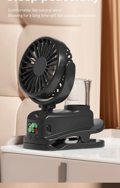 Refrigerating Clip Spray Fan USB Rechargeable Office Dormitory Outdoor Multi-Functional Desktop Clip Fan Moisturizing