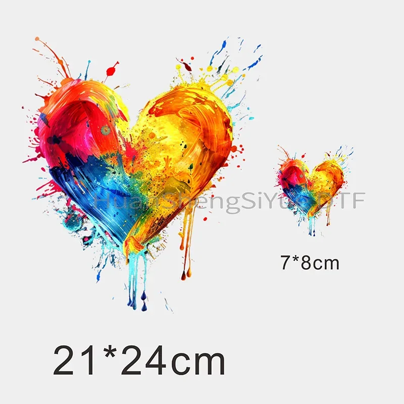 Color Fluid Painting Ironing Sticker Clothes DTF Fashion T-shirt Hoodie DIY Jacket Patch Hot Paste Paper Waterproof