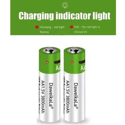 New 1.5V AAA grade lithium-ion battery with 3000mAh capacit USB rechargeable battery suitable forRomote Control LED toy keyboard