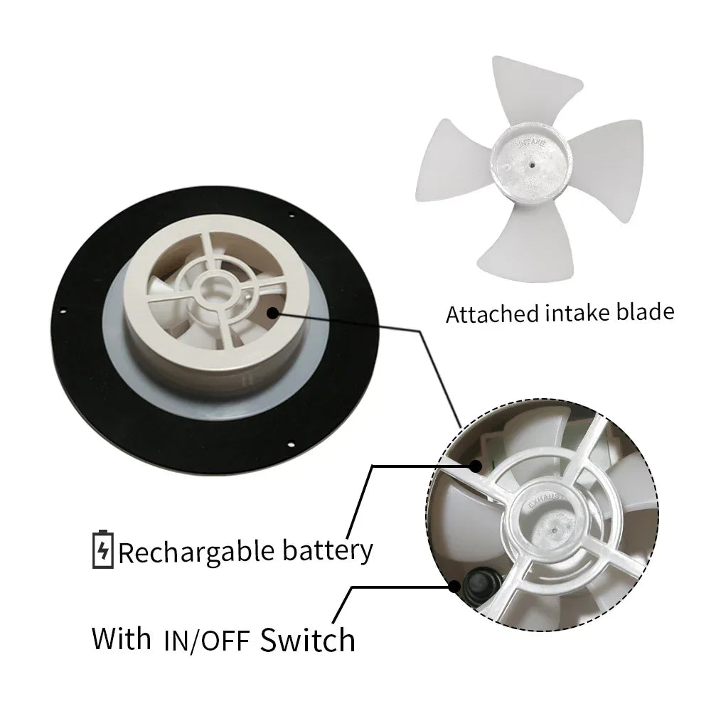 Ventilador Solar Fan Powered Ventilator Air Vent Silent Exhaust Ventilation Extractor For Boat RV Home Green  ANHEART Marine