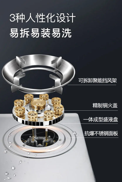 Built-in Kitchens Cookers Home Gas Stove Single Stove Stainless Steel Fierce Fire  Stoves Table Kitchen Household use