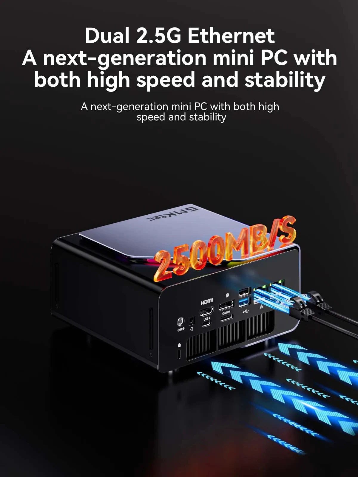 GMKtec K12 AMD Ryzen 7 H 255 Mini PC Dual DDR5 5600MT/s 3*SSD PCIe4.0 WiFi6 BT5.2 Dual 2.5G LAN OCulink Desktop Gamer Computer