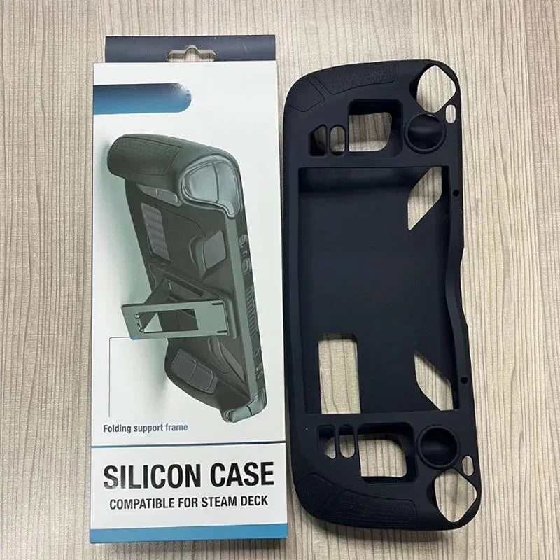 Console Protector Case For Steam Deck Host Anti-Slip Soft Shell Protective Case With Holder Stand For Steam Deck Game Console