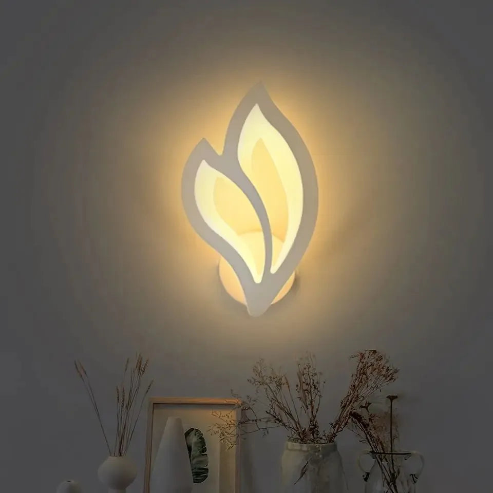 Modern LED Wall Lamp Bedroom Bedside Leaf Wall Lamp Sconces Living Room Home Indoor Lighting Fixture Minimalist Led Night Light