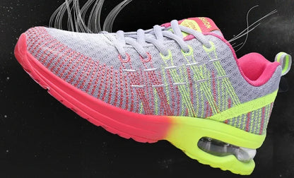 Women's Knitted Running Shoes Colorful Design Breathable Mesh Comfortable Bright Colors Shoes Outdoor Fitness Jogging Walking