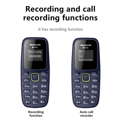 Button Mini Mobile Phone Bluetooth Earphone Dual SIM Cards Low Radiation Pocket Telephone Recording Alarm Backup Phone for Sport