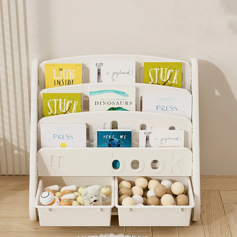 Eco-friendly  Children's Bookshelf Home Bedroom Children's Picture Books Toy Storage Cabinet Snacks Sundries Organizer Rack