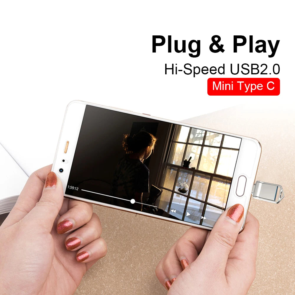 2 In1 Mini OTG Type C Pen Drive Usb2.0 Memory Stick 16GB 32GB 8GB Usb Flash Card 128GB 256GB 512GB Type-C Pendrive