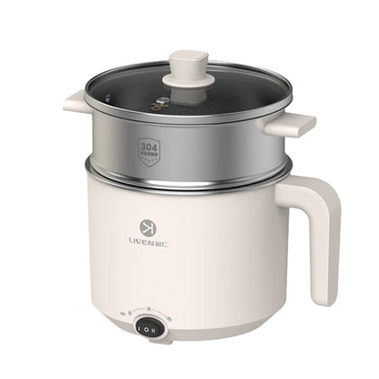 Liven Electric Multi Cooker 1.8L with 304 Stainless Steel Steamer Multifunctional Cooking Rice Porridge Noodle Mini Hot Pot 600W
