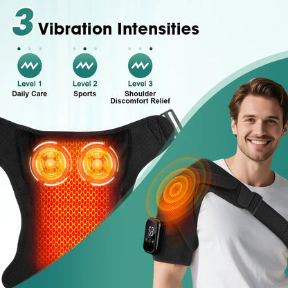 Vibration Shoulder Steamer Belt Heated Shoulder Warmer Massager Electric Smart Massage Machine Temperature Adjust