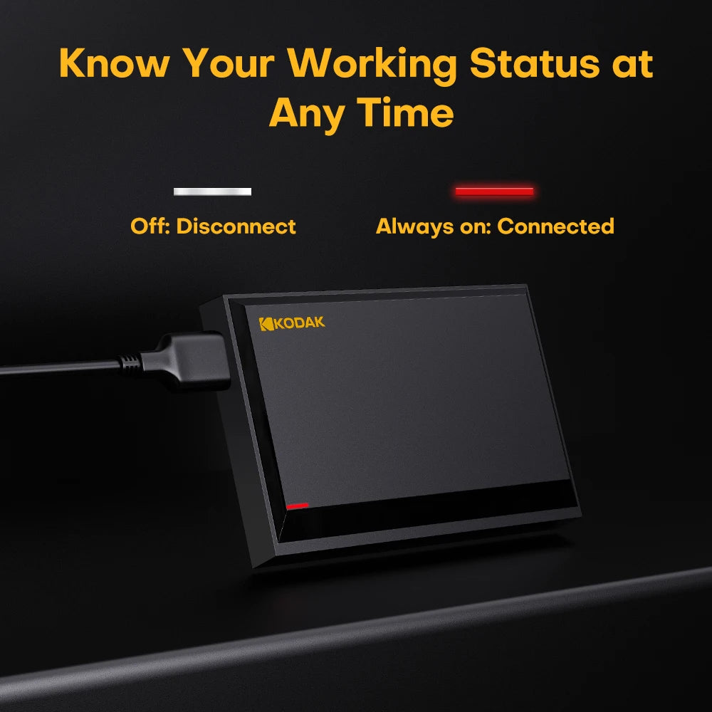 KODAK P190 Portable External Hard Drive 500GB 1TB USB 3.0 HDD Mechanical Mobile Disk for PC Laptop Gaming Storage