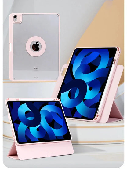 For 2024 iPad Pro11 Case M4 Pro 13" Air 6 4th 5th 12.9 Mini6 10.2 Pro 10.5 8th 9th 10th Magnetic Detachable Rotating Pencil Case