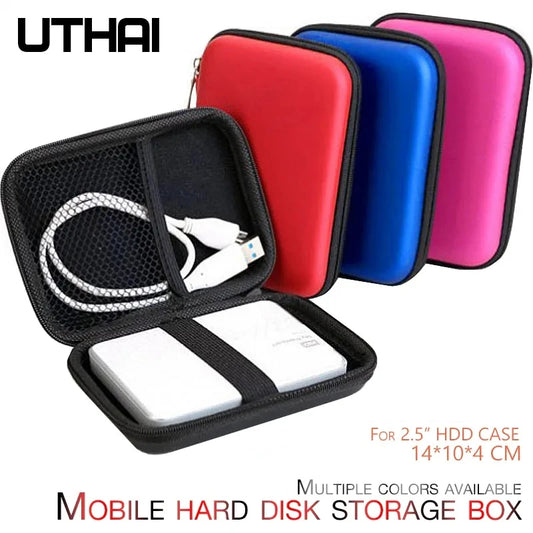 UTHAI T27 2.5" HDD Bag External USB Hard Drive Disk Storage Bag Carry Usb Cable Case Cover For PC Laptop Hard Disk Box by PDG ibma