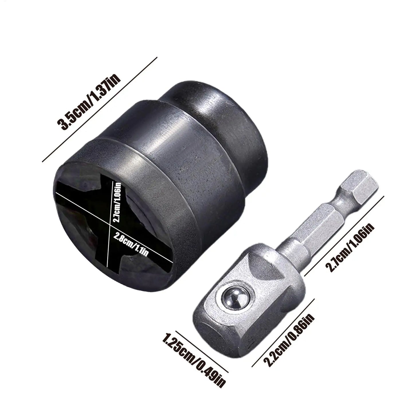 Universal Scissor Car Jack Adapter Rv Stabilizer Jack Drill Adapter Car Disassemble Tool Steel Ball Joint Rod Impact Wrench Tool