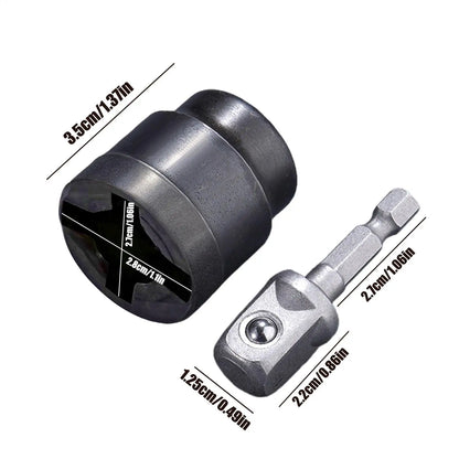 Universal Scissor Car Jack Adapter Rv Stabilizer Jack Drill Adapter Car Disassemble Tool Steel Ball Joint Rod Impact Wrench Tool