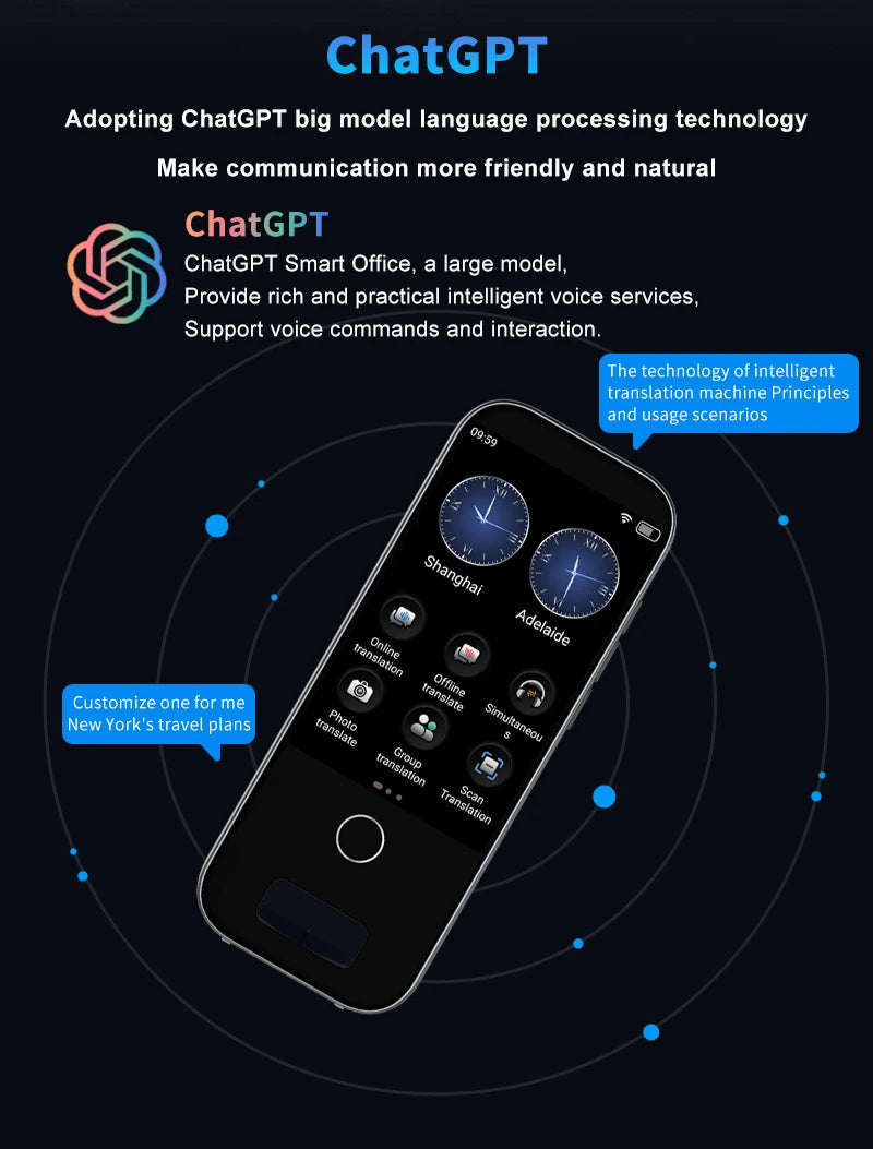 Scan Translation Machine Support 148 Language Translator Device AI Translator With ChatGPT Translator offlin Translation Tourism