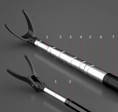Shawto 2.1M Stainless Steel Thickened Telescopic Fishing Rod Holder 7 Section Bracket Rack Pole Stand Fishing Tools