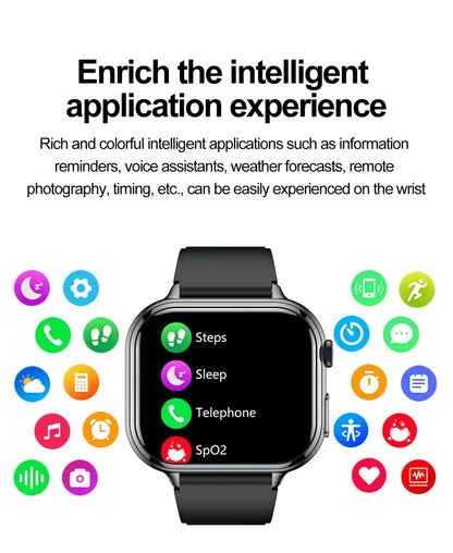 2025New Medical Grade ECG+PPG Smart Watch BMI Body Fat Uric Acid Painless Non-invasive Blood Sugar Monitoring Calling Smartwatch
