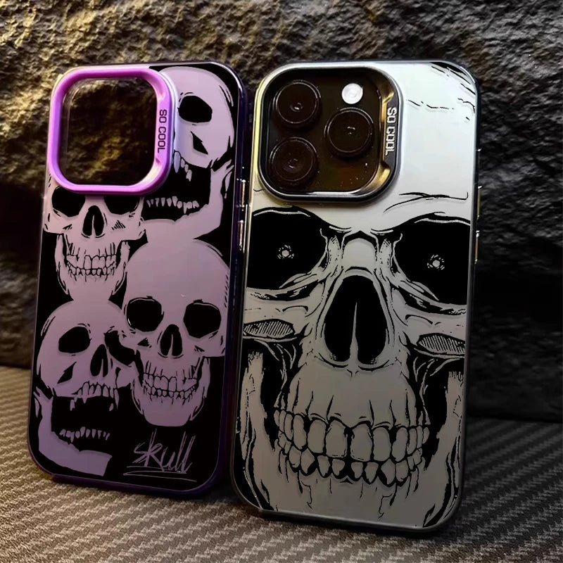 Skull Horror Patterns Laser Case for Xiaomi 14 13 14T 13T 12T Pro 11 Lite 5G NE POCO X7 X6 X5 X3 NFC F4 GT F5 F6 M5S M6 Pro 4G