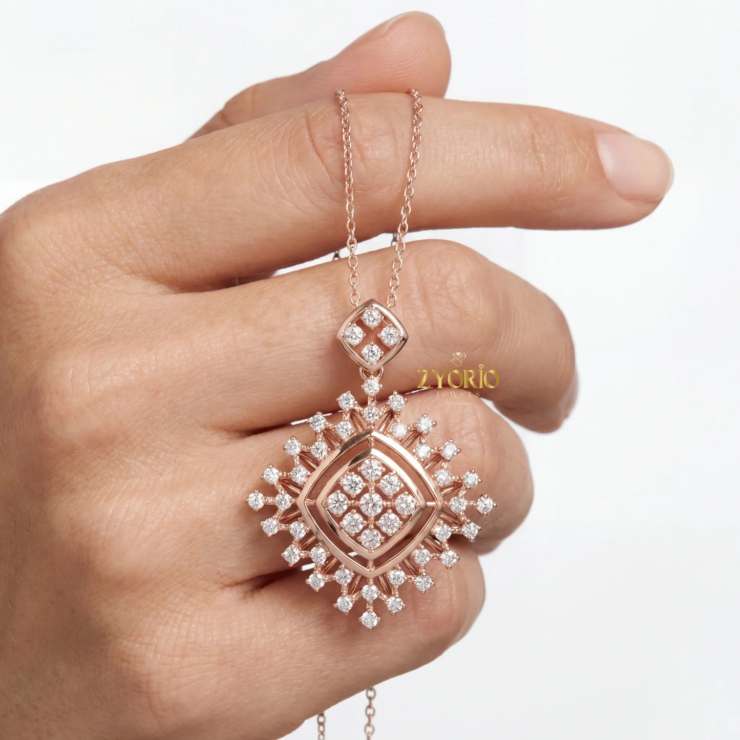 Lab Grown Diamond Engagement Wedding Pendant Necklace Women 925 Silver 14K 18K Gold Elegant Jewelry Custom OEM ODM