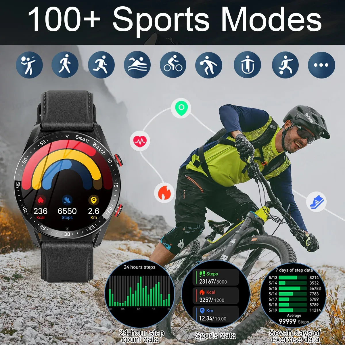 2026 New Voice Call Smart Watch Men GT Series HD AMOLED Screen Heart Rate Sports Watch ECG+PPG Health Smartwatch For Android IOS