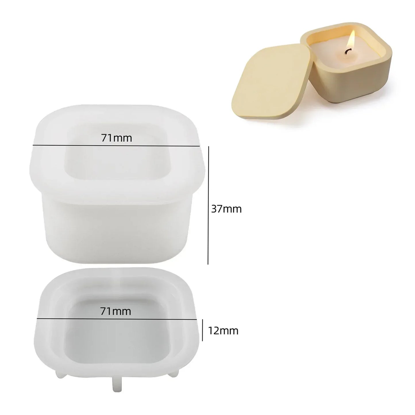 Gem Storage Box Silicone Mold DIY Concrete Round Bottle Making Mold, Used For Candle Cups, Jewelry Boxes, Vases, Fragrance Cups