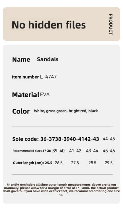 Step on Shit Slippers Female Summer Eva Indoor Home Household Mute Thick-soled Bathroom Non-slip Not Smelly FootMan Sandals.