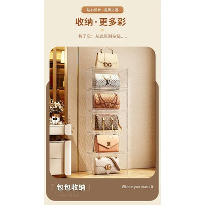 Shoe box, hard box, magnetic suction, front side opening storage, transparent acrylic bag, hand-held storage box, shoe cabinet