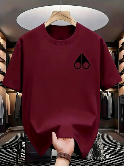 Men's clothing loose-fitting short-sleeved sports T-shirt made of pure cotton for casual wear.