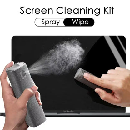 1/2/3pc 2 In 1 Screen Cleaner Spray Portable Tablet Mobile Phone Touch Screen Screen Microfiber Cloth Dust Removal Cleaning Tool