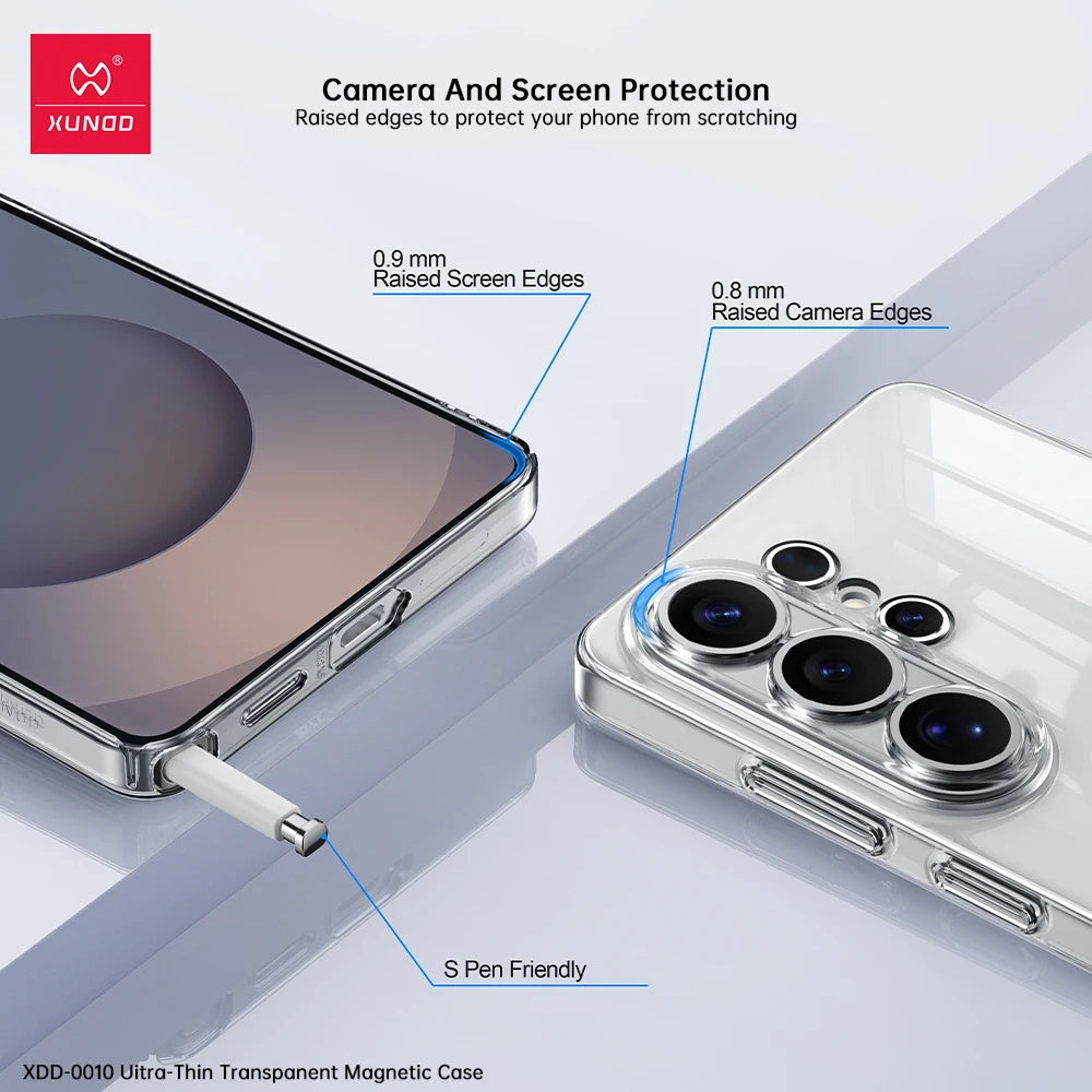 Xundd Magnetic Case For Samsung Galaxy S26 Ultra PC HD Transparent Cover Camera Lens Protection For Samsung S26 Ultra Case